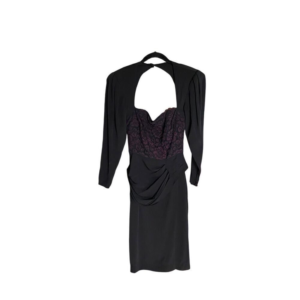 BB collections women’s vintage black and purple lace sheath dress size 4 ￼